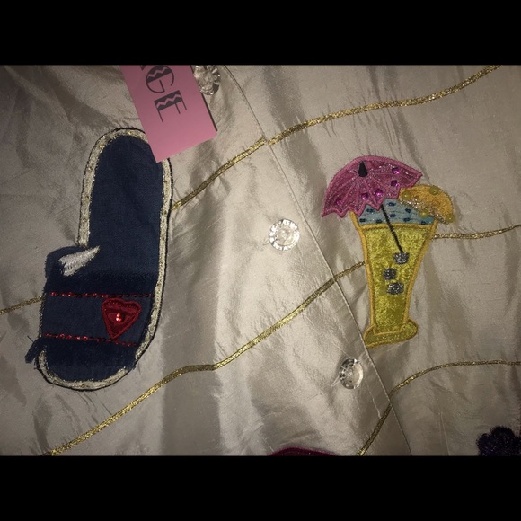 Vintage NWT ANAGE jacket beach bum theme silk new - Picture 8 of 8